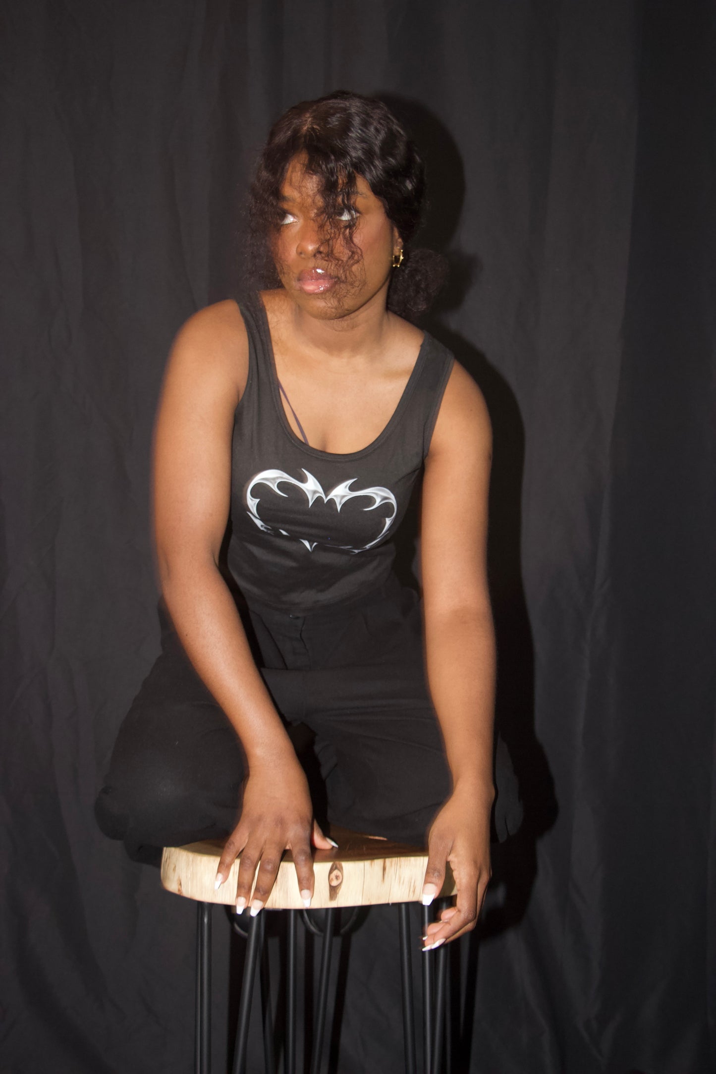 Monochrome Sleeveless crop top