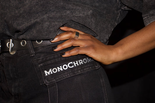 Monochrome cargo skirt