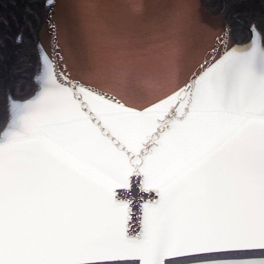 Monochrome Cross Necklace
