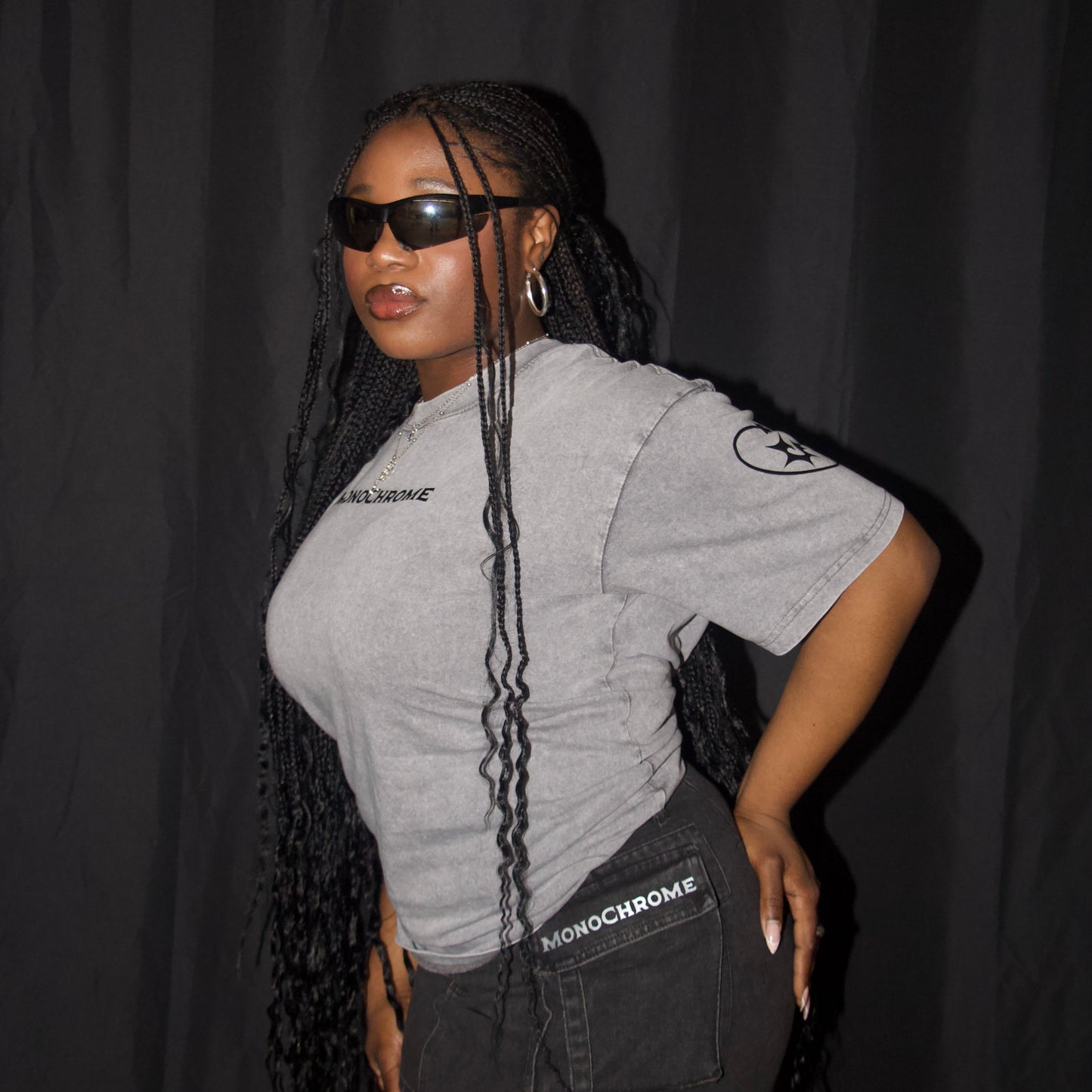 Monochrome Acid-Washed Grey